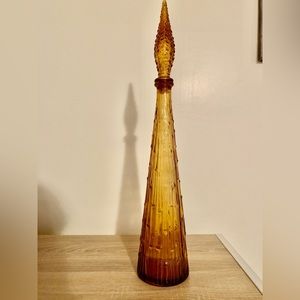 Vintage Emboli golden Amber Wax Drip Geni Bottle made in Italy